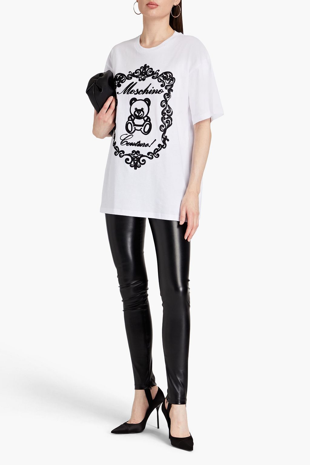 MOSCHINO Embroidered cotton-jersey T-shirt
