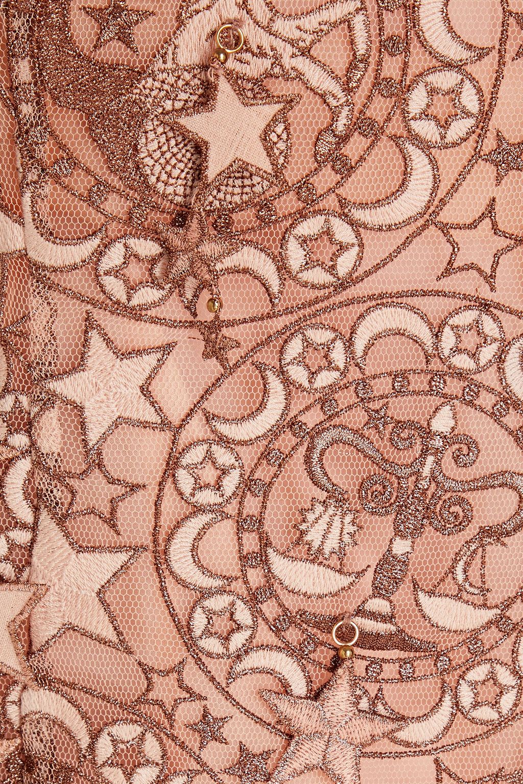 ZIMMERMANN Asymmetric metallic embroidered tulle dress