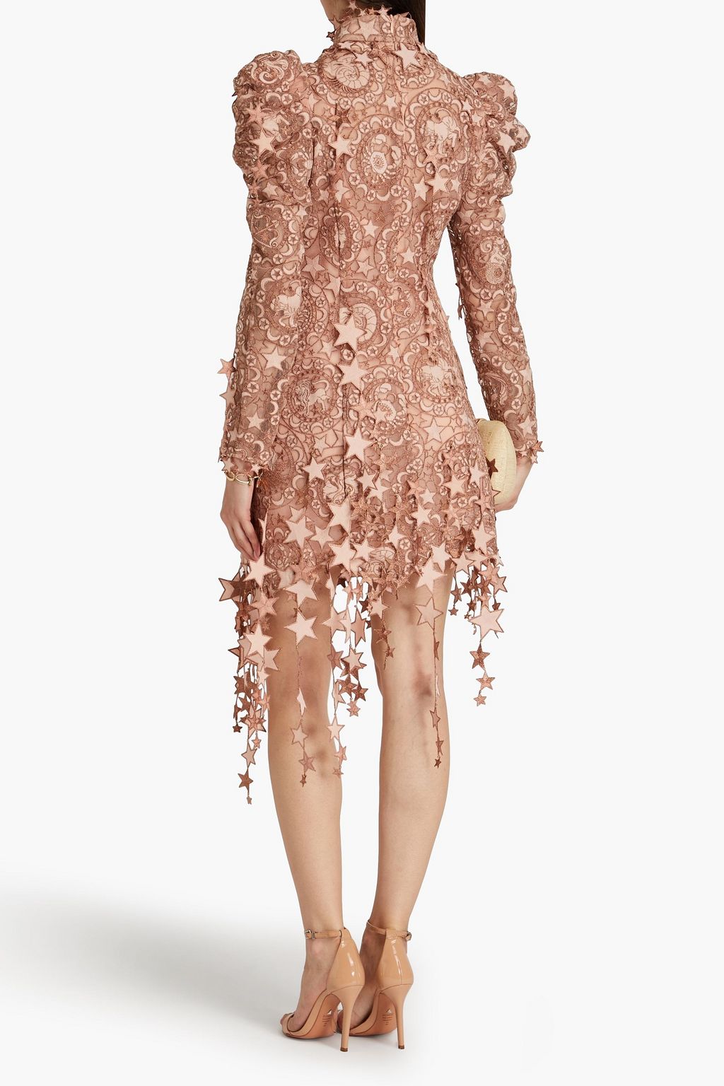 ZIMMERMANN Asymmetric metallic embroidered tulle dress