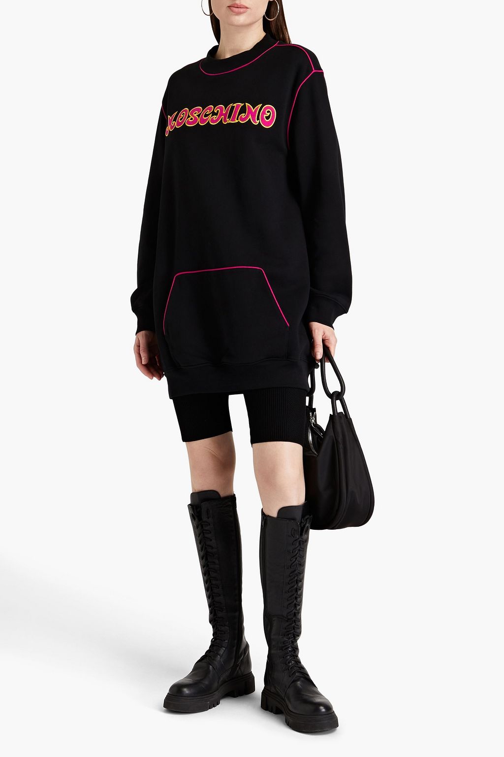 MOSCHINO سويت شيرت من قطن تيري فرنسي مطاطي بتصميم مطرّز