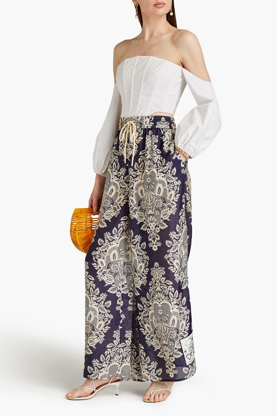 ZIMMERMANN PRINTED SILK WIDE-LEG PANTS