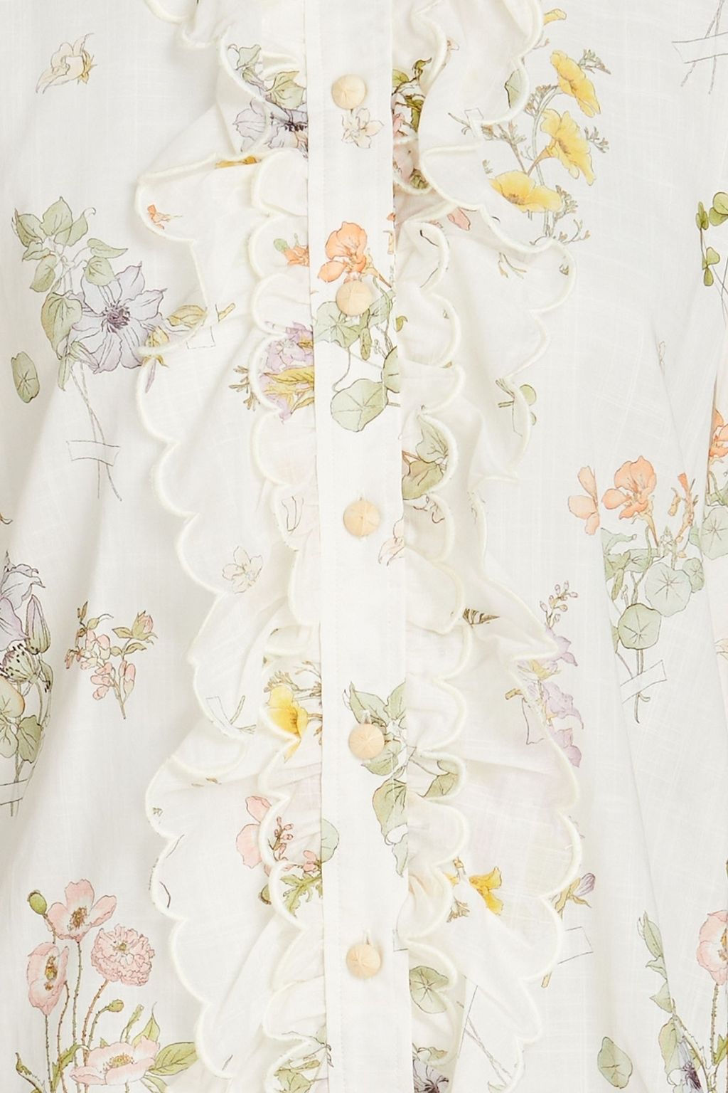 ZIMMERMANN Ruffled floral-print cotton blouse