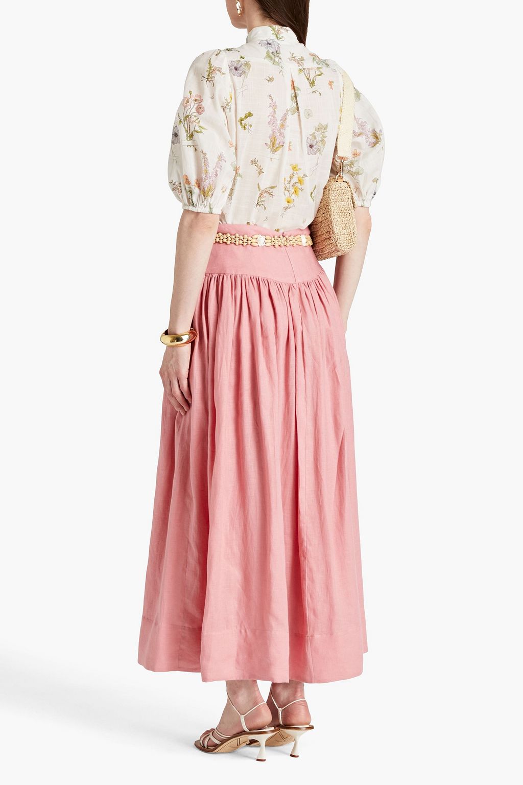 ZIMMERMANN Ruffled floral-print cotton blouse