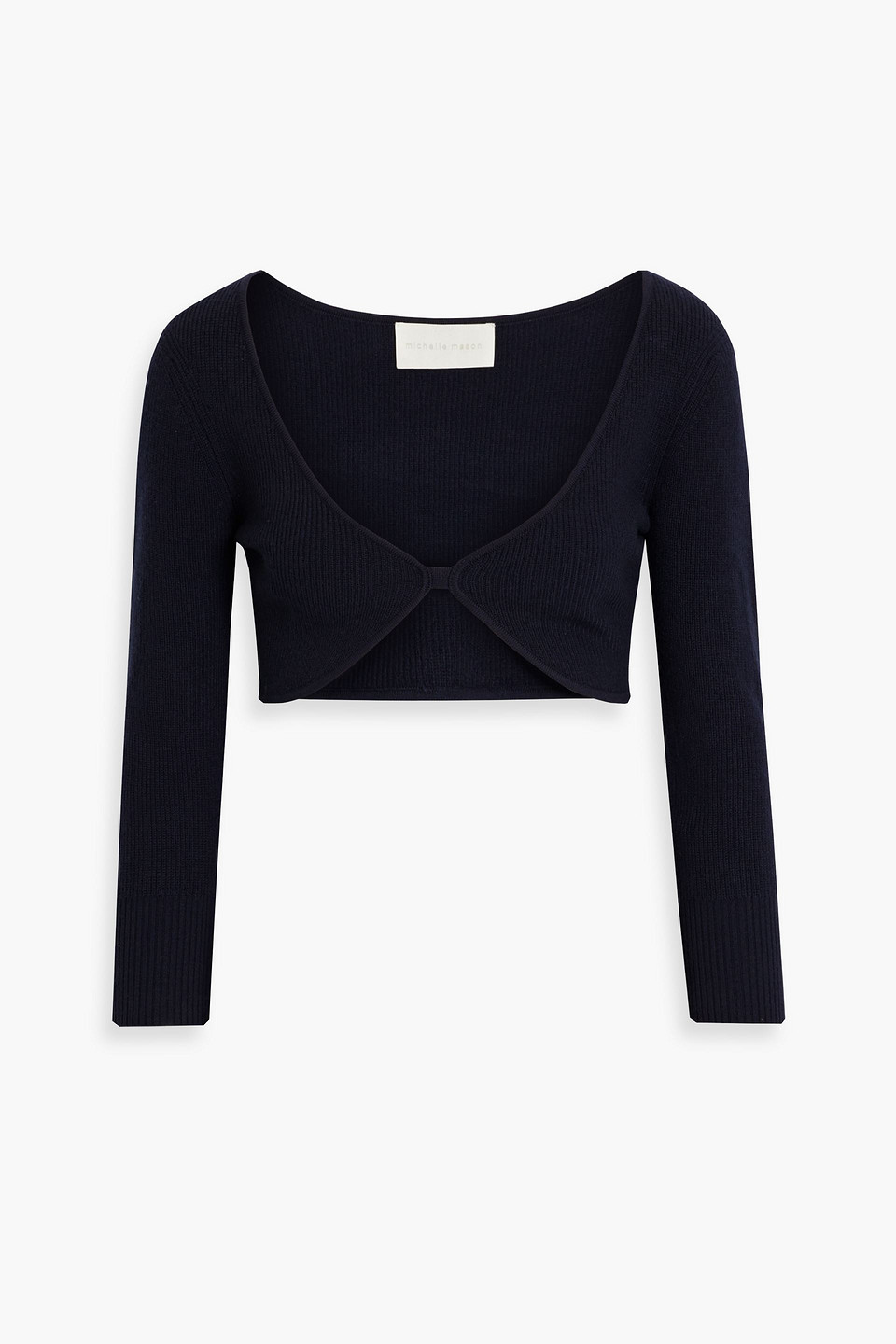 Michelle Mason Cropped Oberteil Aus Rippstrick In Midnight Blue