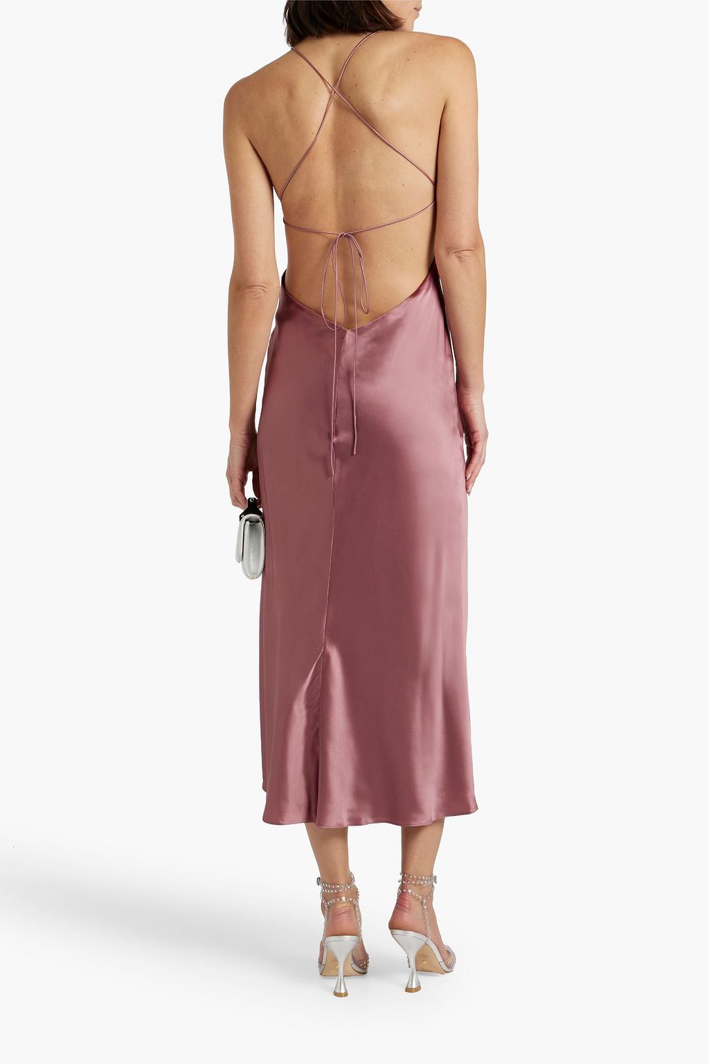 MICHELLE MASON Cutout silk-satin midi dress