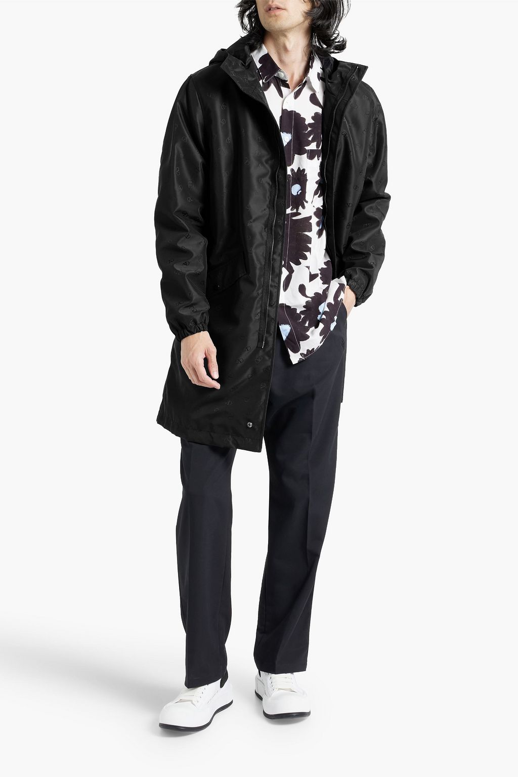 VALENTINO GARAVANI Logo-jacquard shell hooded parka