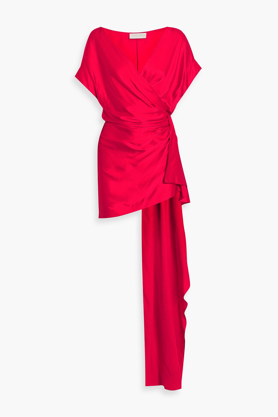 Michelle Mason Wrap-effect draped silk-satin mini dress