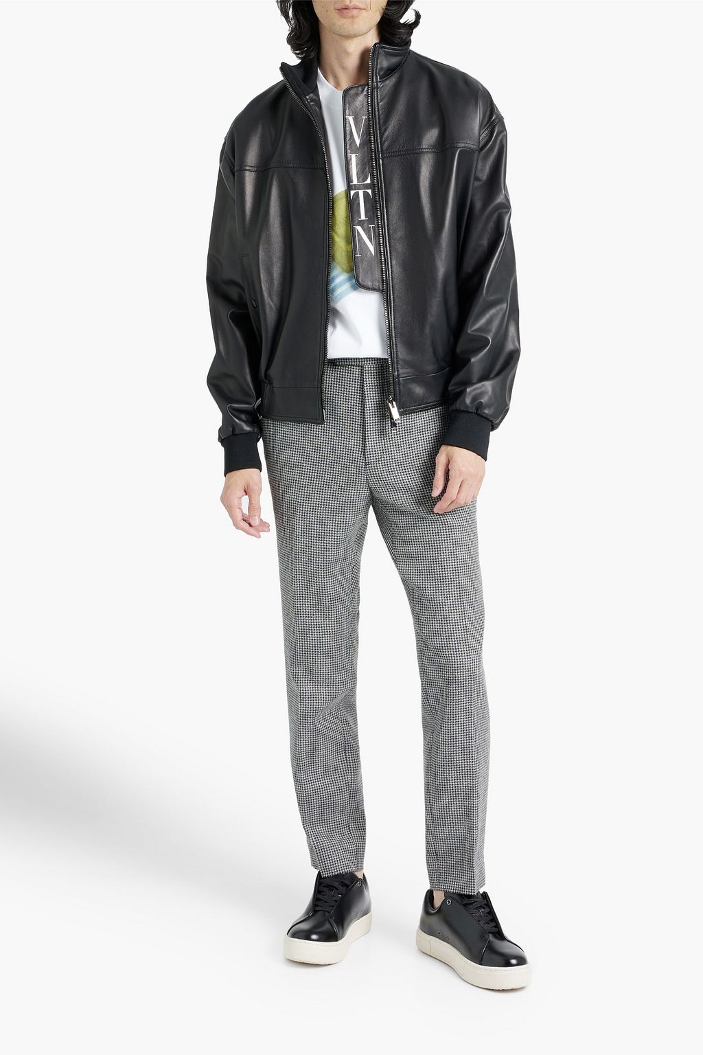 VALENTINO GARAVANI Printed leather bomber jacket
