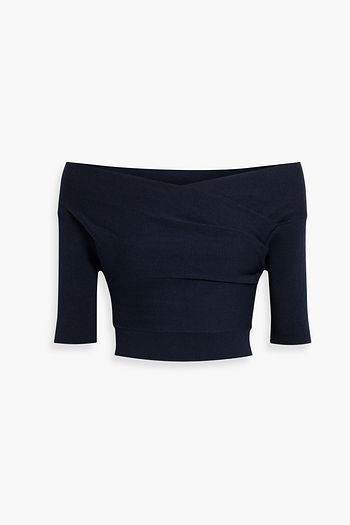 MICHELLE MASON 오프 더 숄더 코튼 혼방 크롭 탑