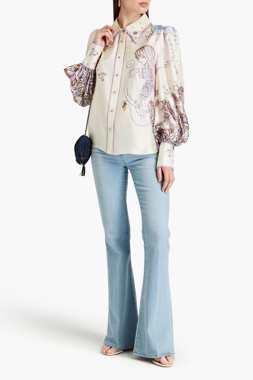 ZIMMERMANN Printed silk-twill shirt