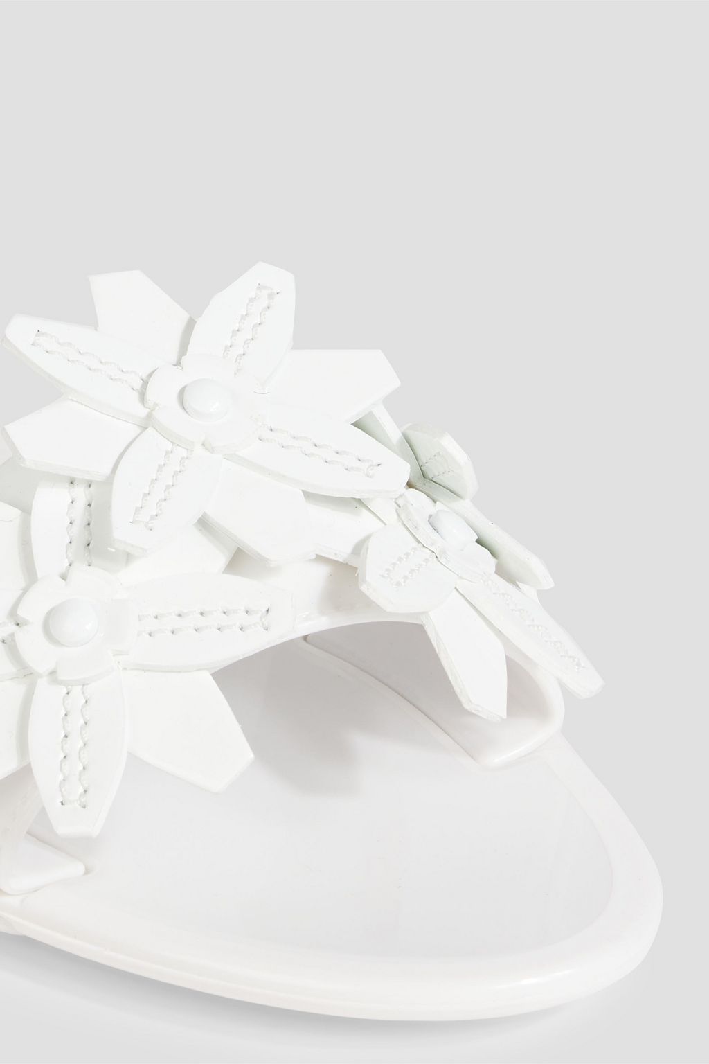 TOD'S Floral-appliquéd leather slides