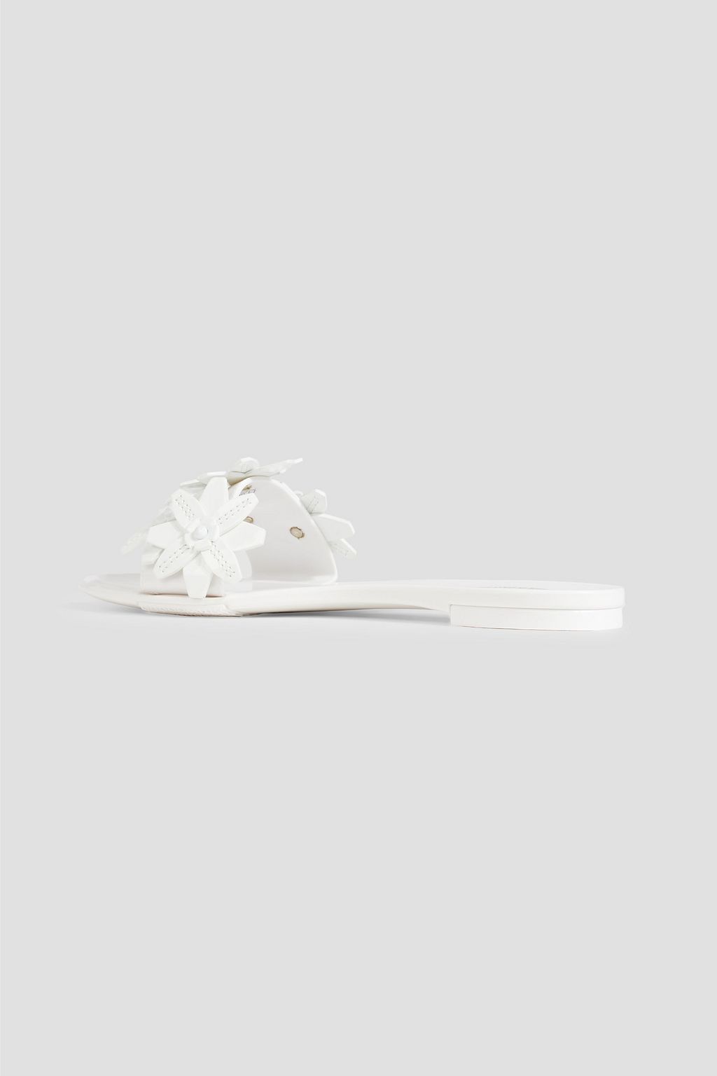 TOD'S Floral-appliquéd leather slides