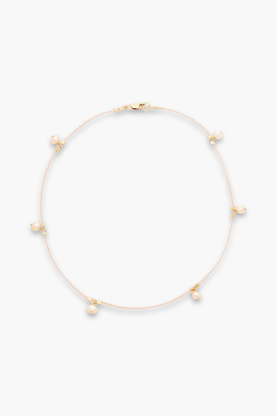 Gold-tone pearl wrap bracelet