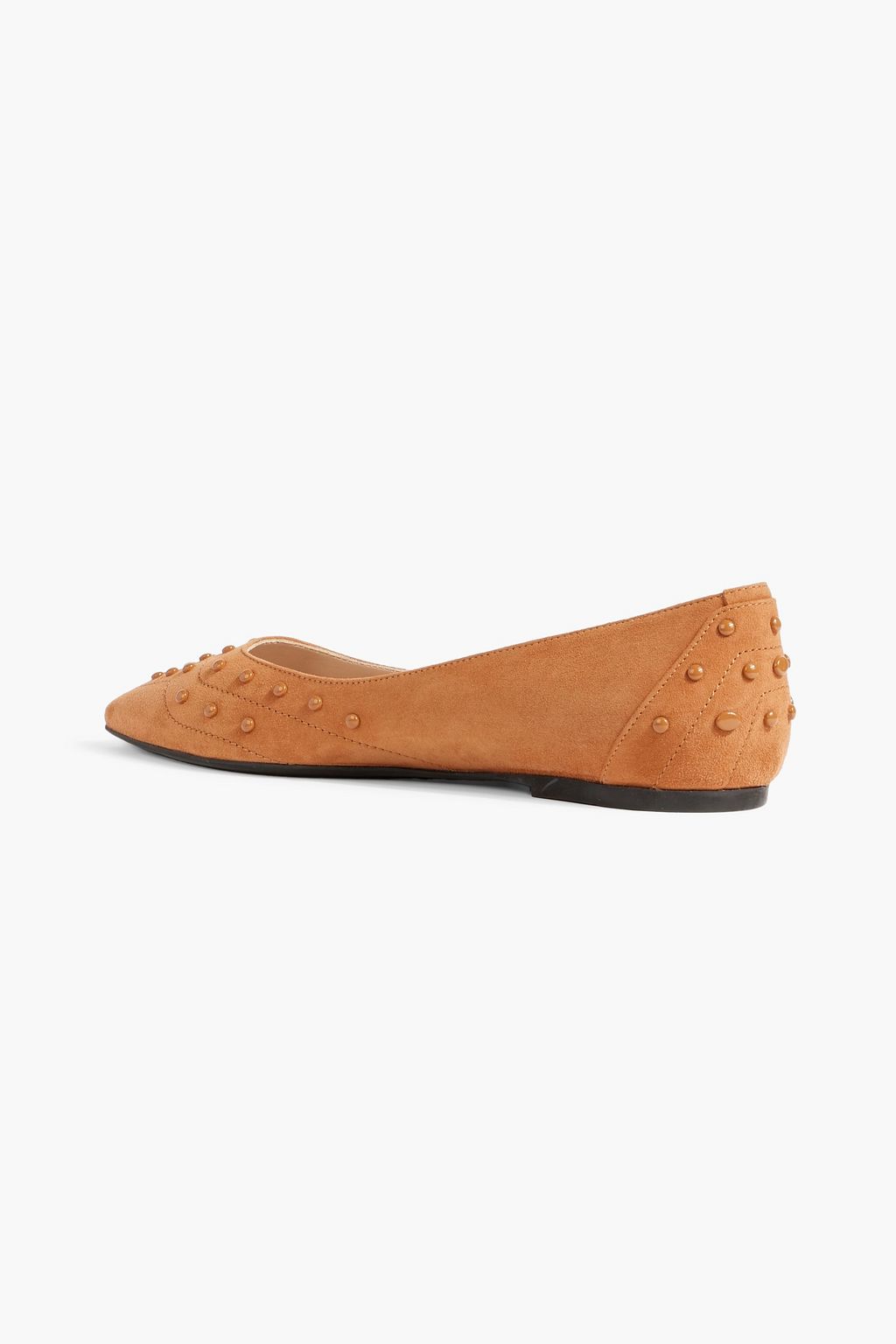 TOD'S Studded suede point-toe flats