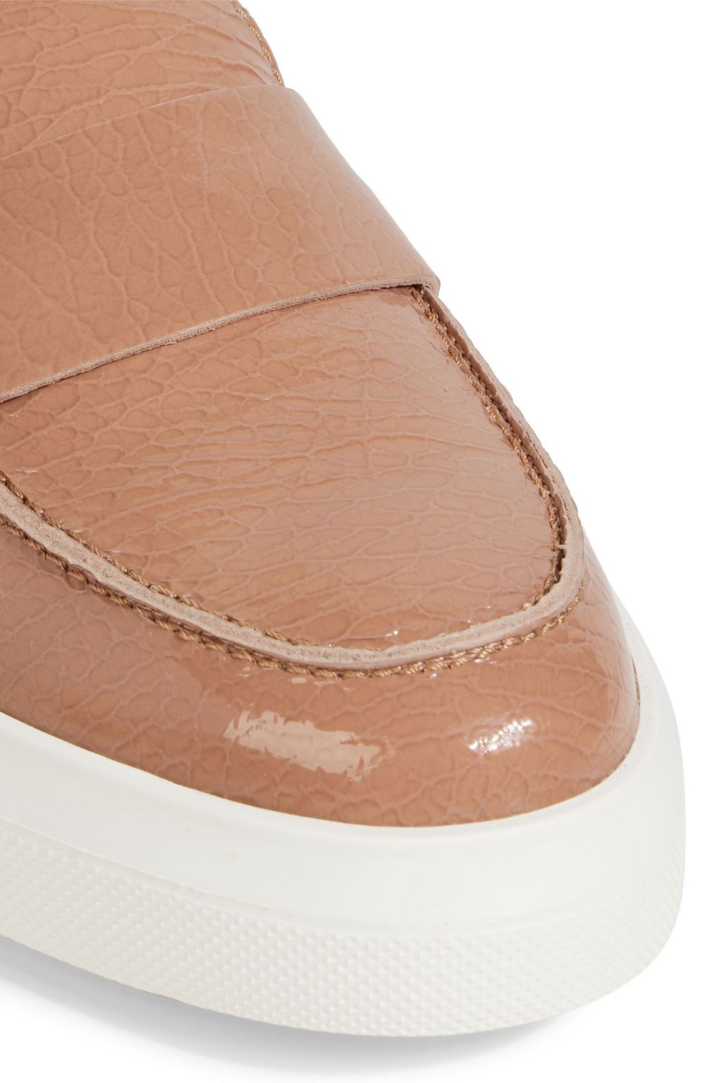TOD'S Croc-effect patent-leather loafers
