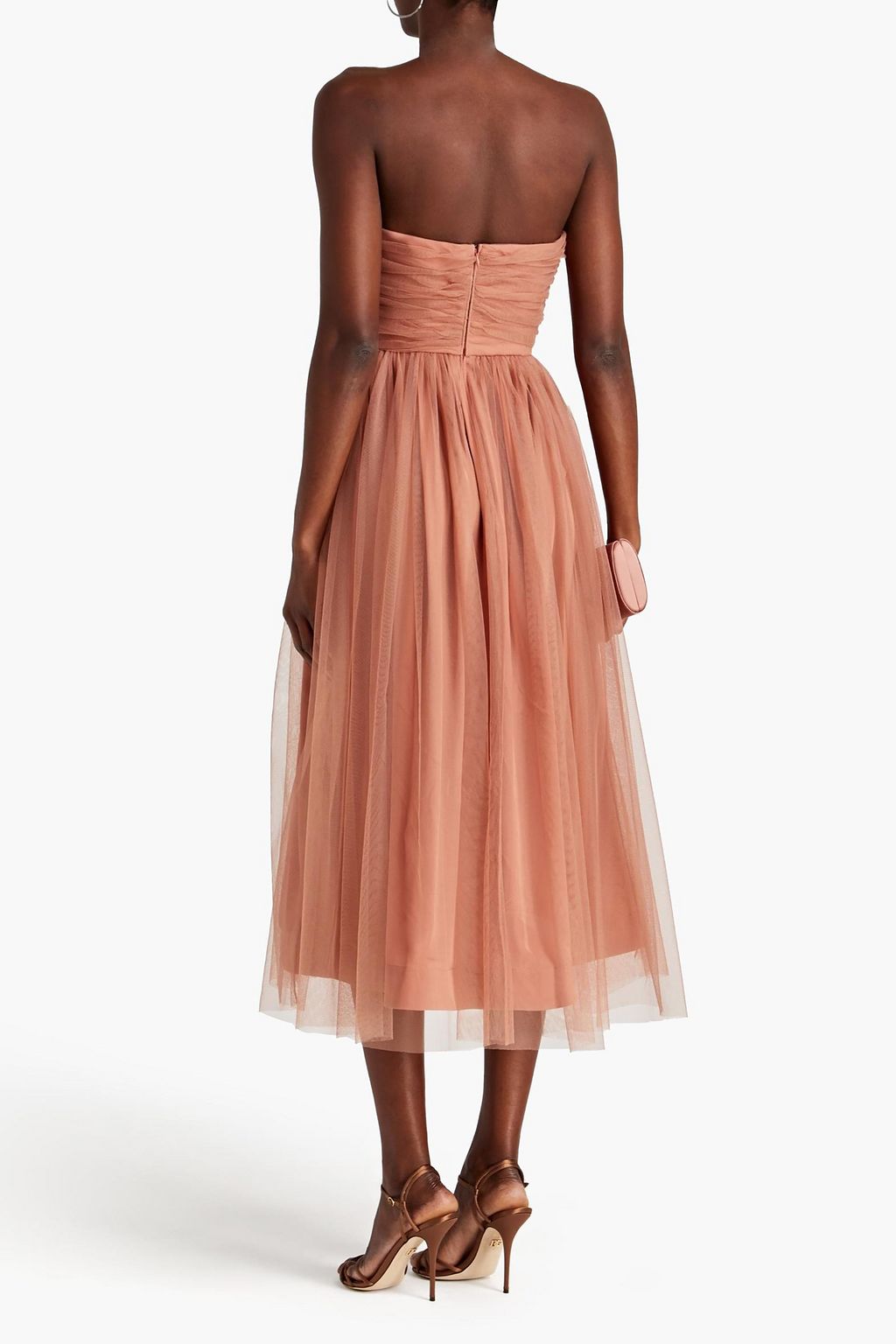 ZIMMERMANN Strapless gathered tulle midi dress