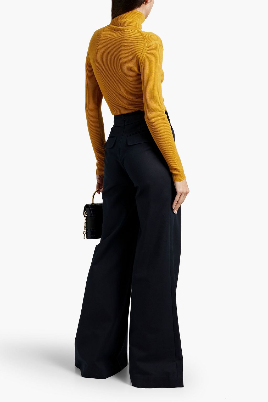 ZIMMERMANN Button-embellished cotton-blend wide-leg pants