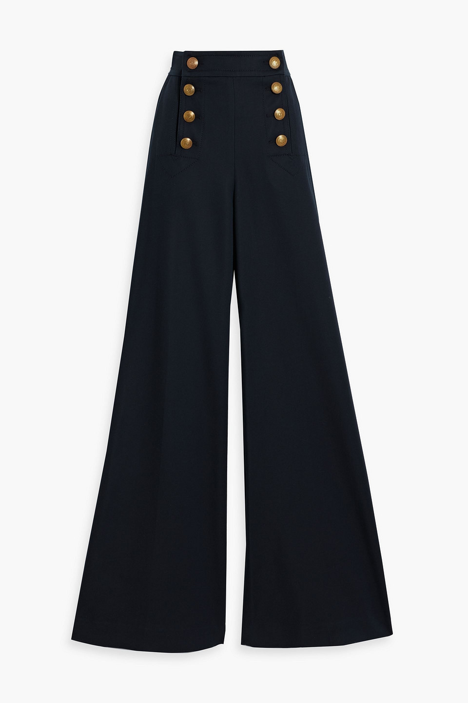 Zimmermann Cotton-blend Wide-leg Pants In Midnight Blue