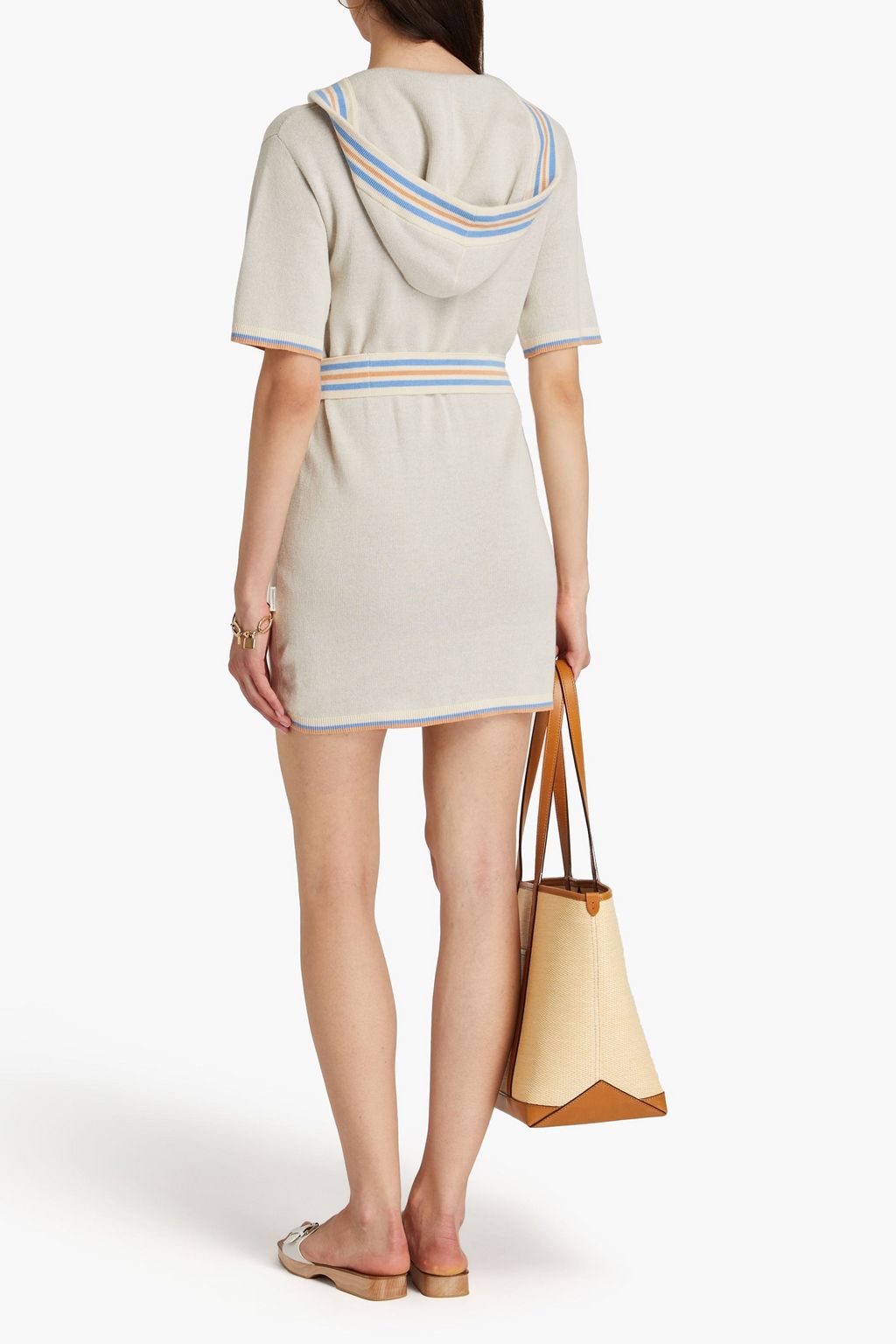 ZIMMERMANN Jacquardknit cotton hooded mini dress THE