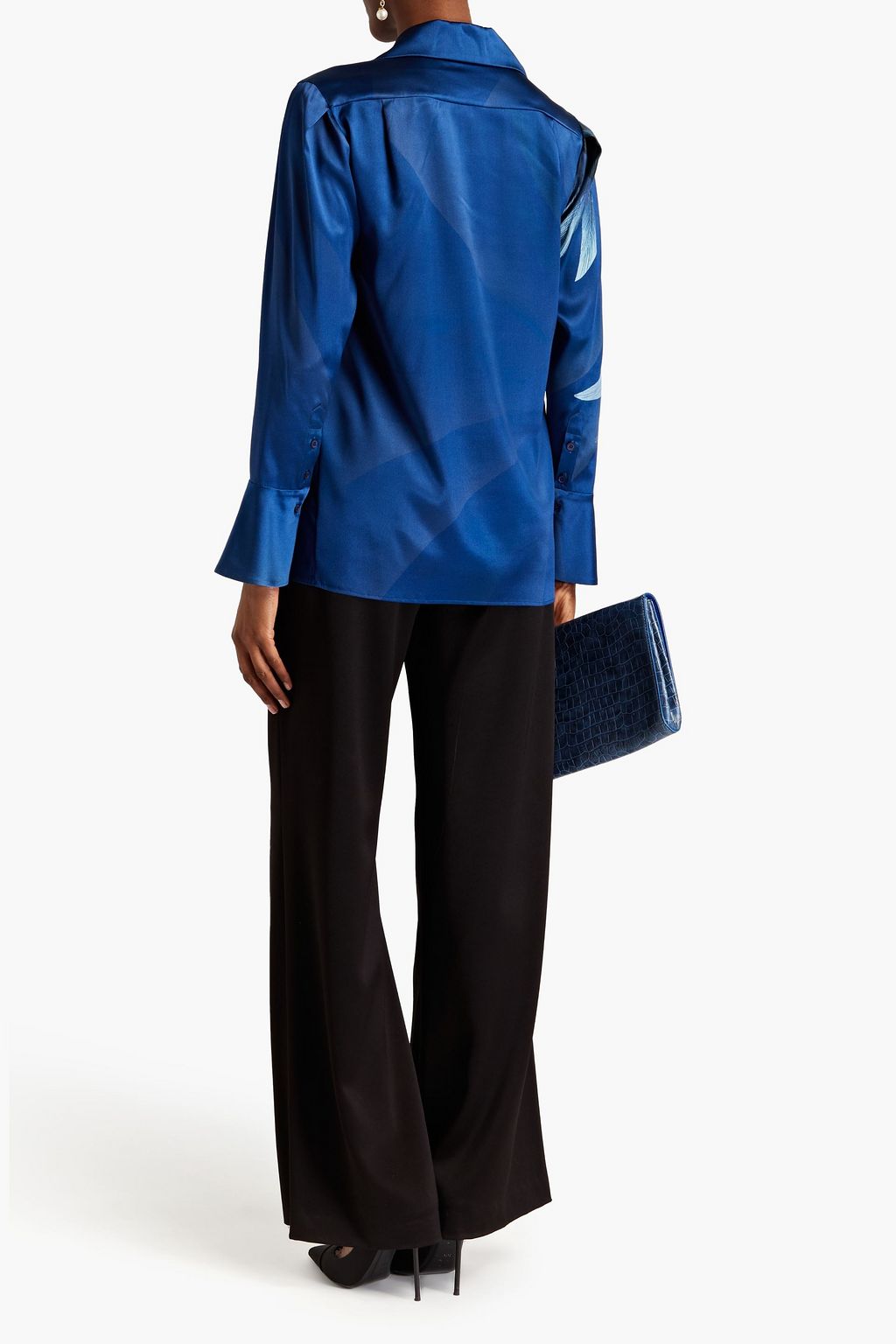 ALBERTA FERRETTI Floral-print stretch-silk shirt