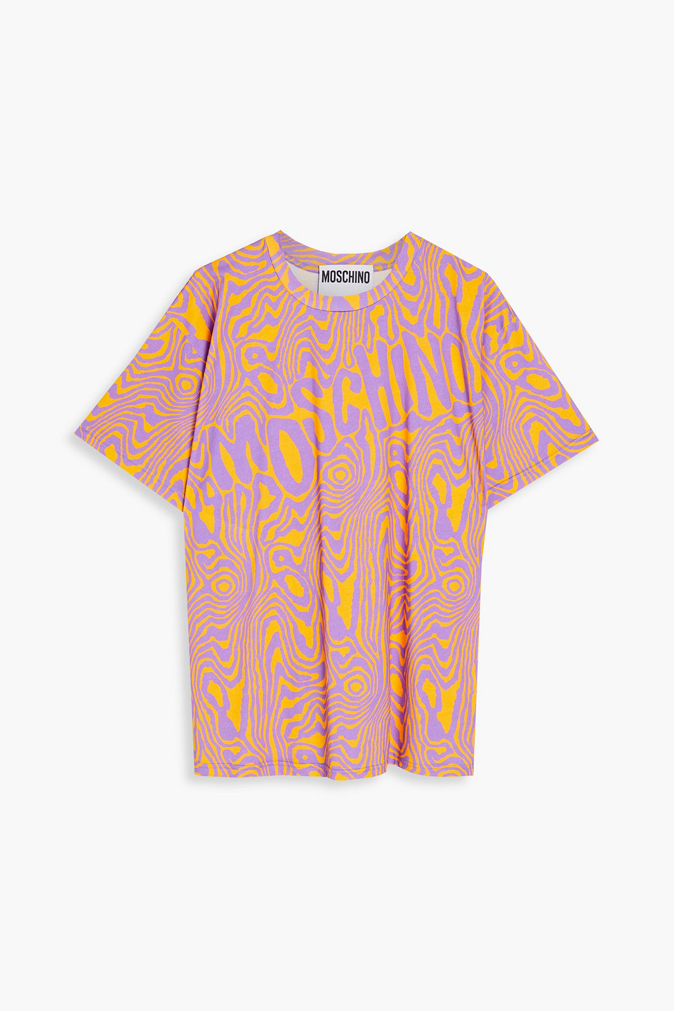 Moschino Printed Cotton-jersey T-shirt In Purple