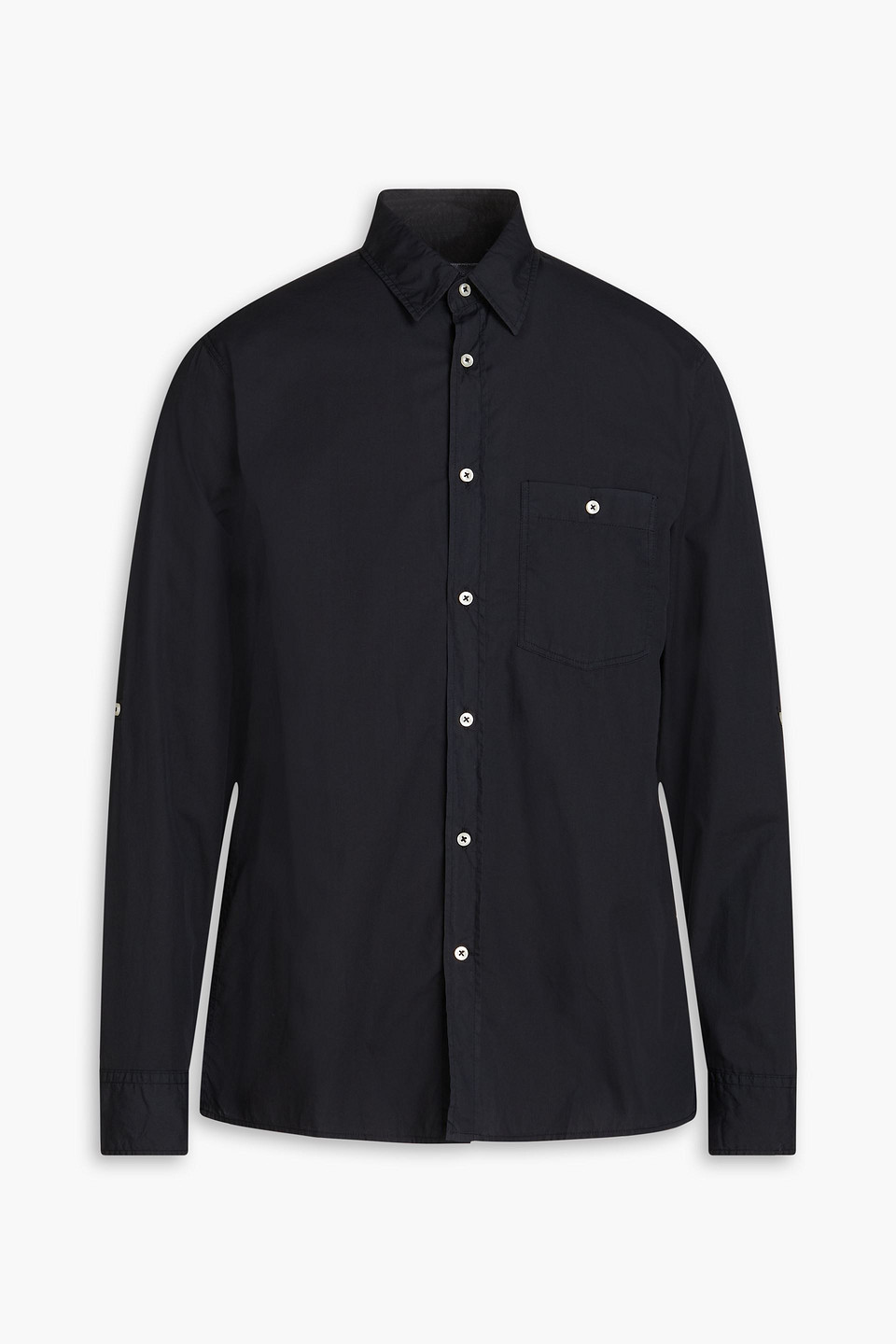 Officine Generale Younes Cotton-poplin Shirt In Black