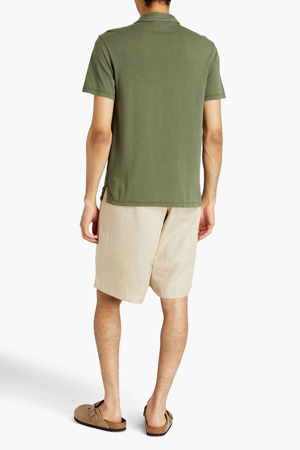 OFFICINE GÉNÉRALE Lyocell and cotton-blend jersey polo shirt