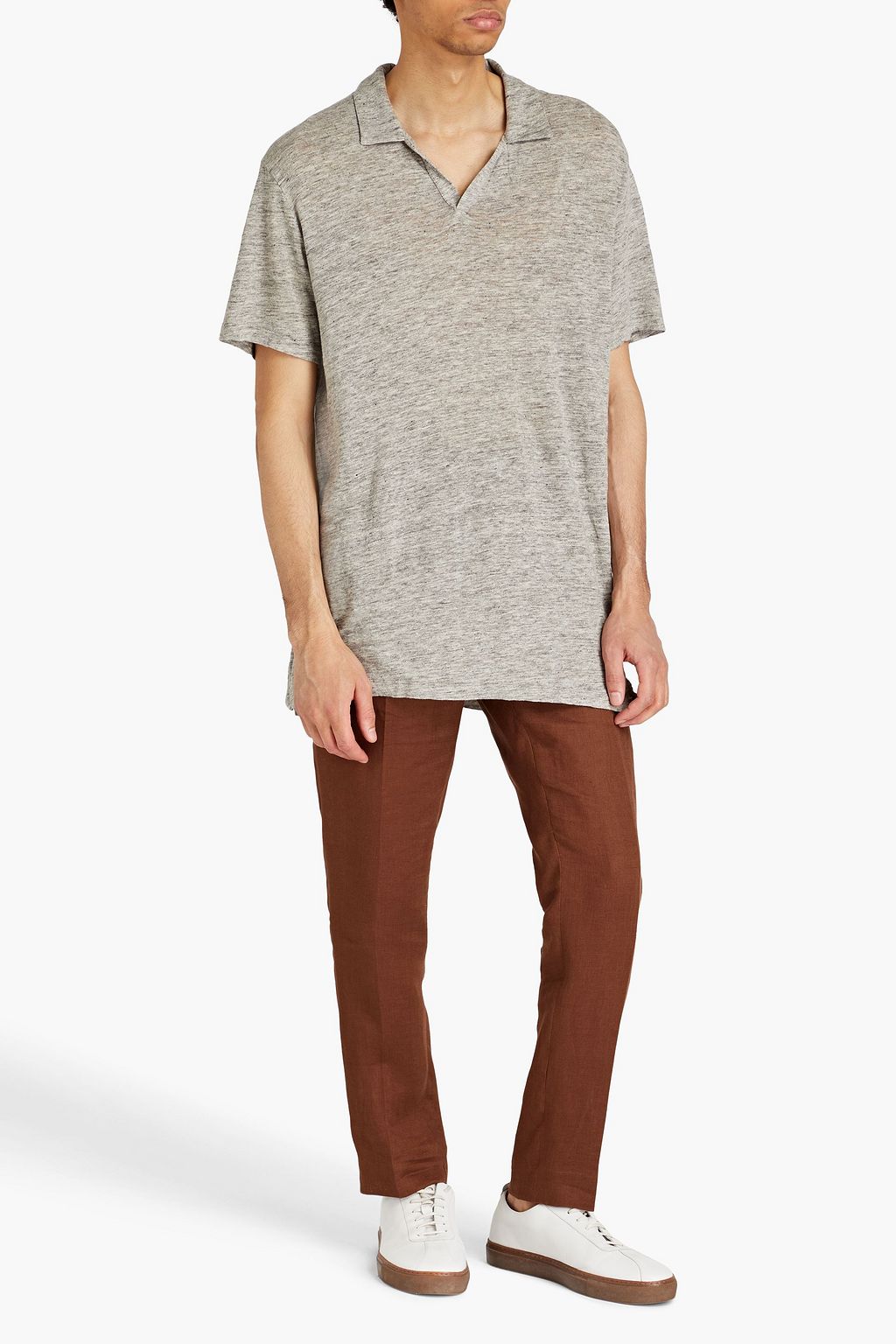 OFFICINE GÉNÉRALE Simon linen-jersey polo shirt