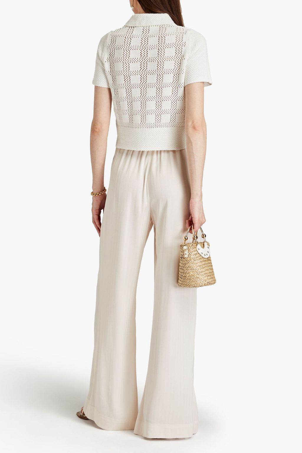 ZIMMERMANN Herringbone woven wide-leg pants