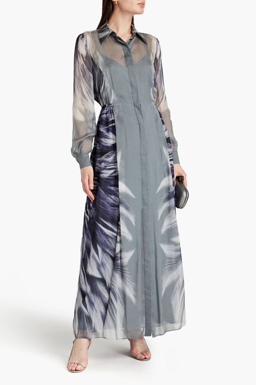 ALBERTA FERRETTI 프린트 보일 맥시 셔츠 드레스