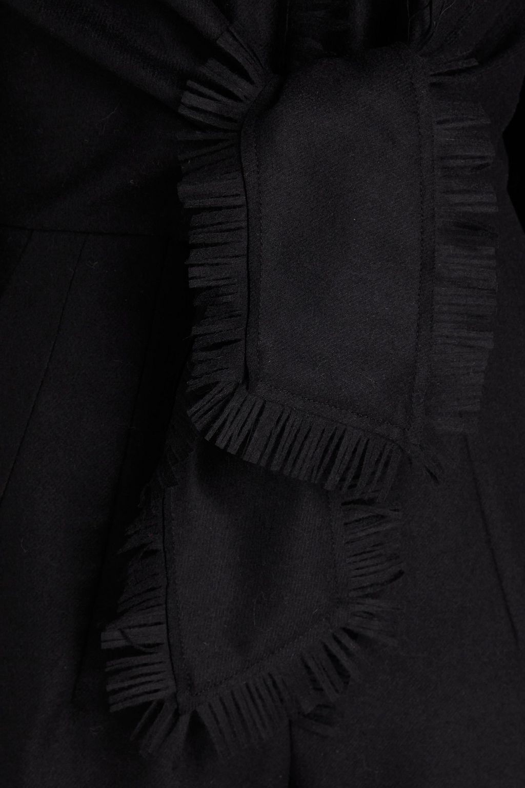 ALBERTA FERRETTI Fringed knotted wool-blend felt jumpsuit