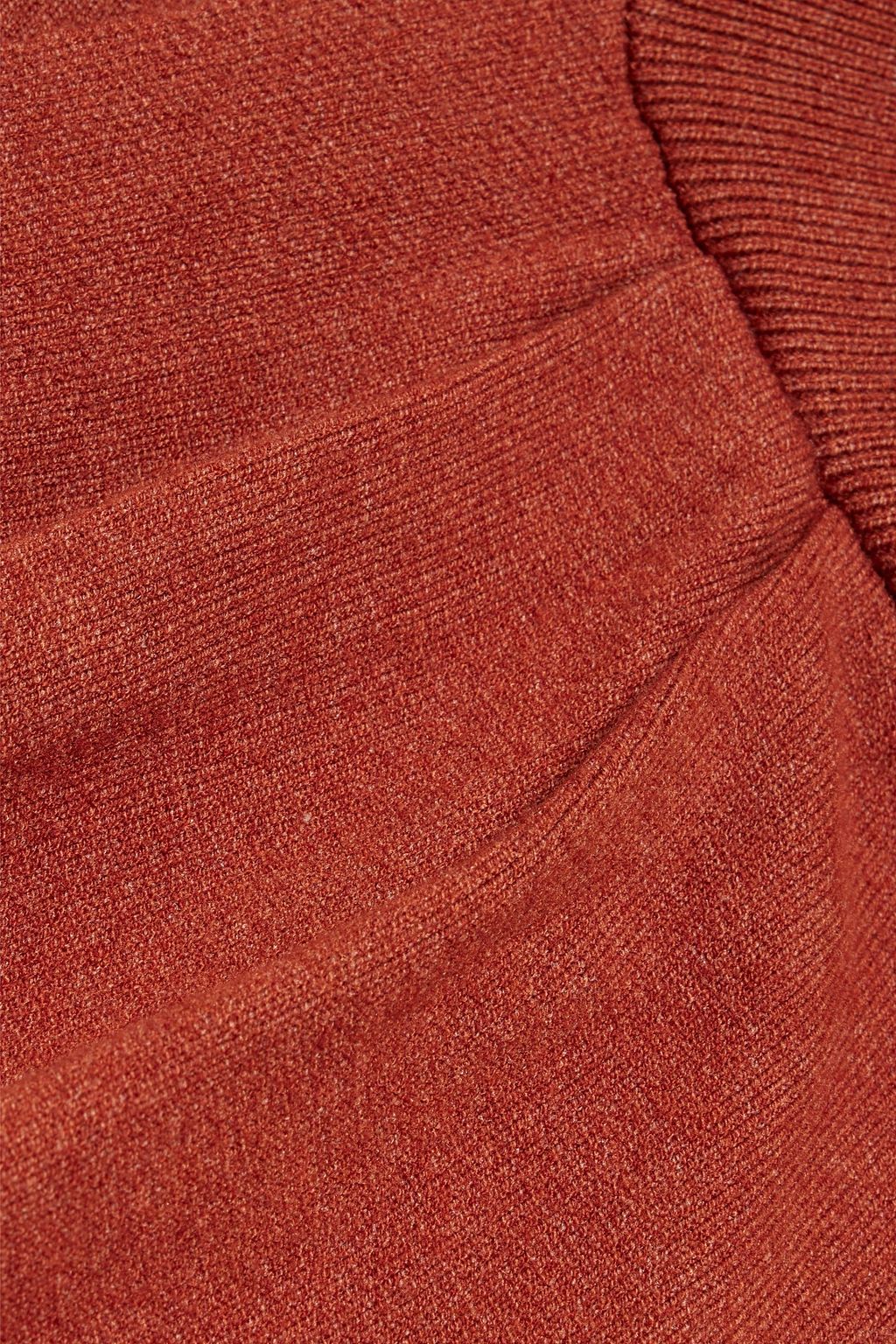 MICHELLE MASON Off-the-shoulder cropped stretch-knit top