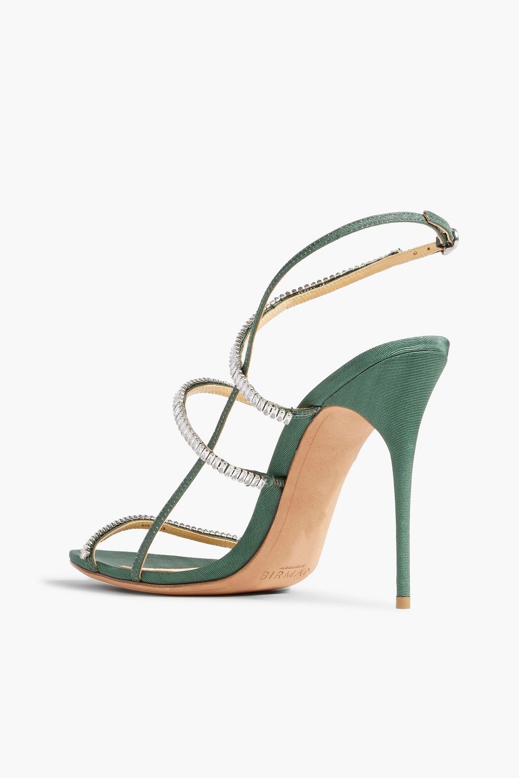 ALEXANDRE BIRMAN Sally 100 crystal-embellished faille slingback sandals