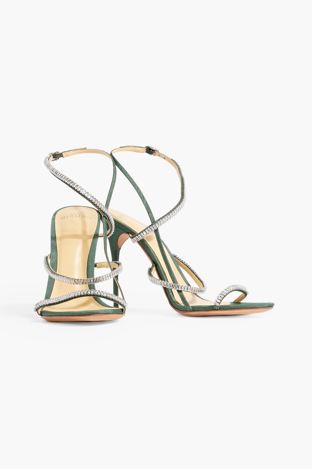 ALEXANDRE BIRMAN Sally 100 crystal-embellished faille slingback sandals