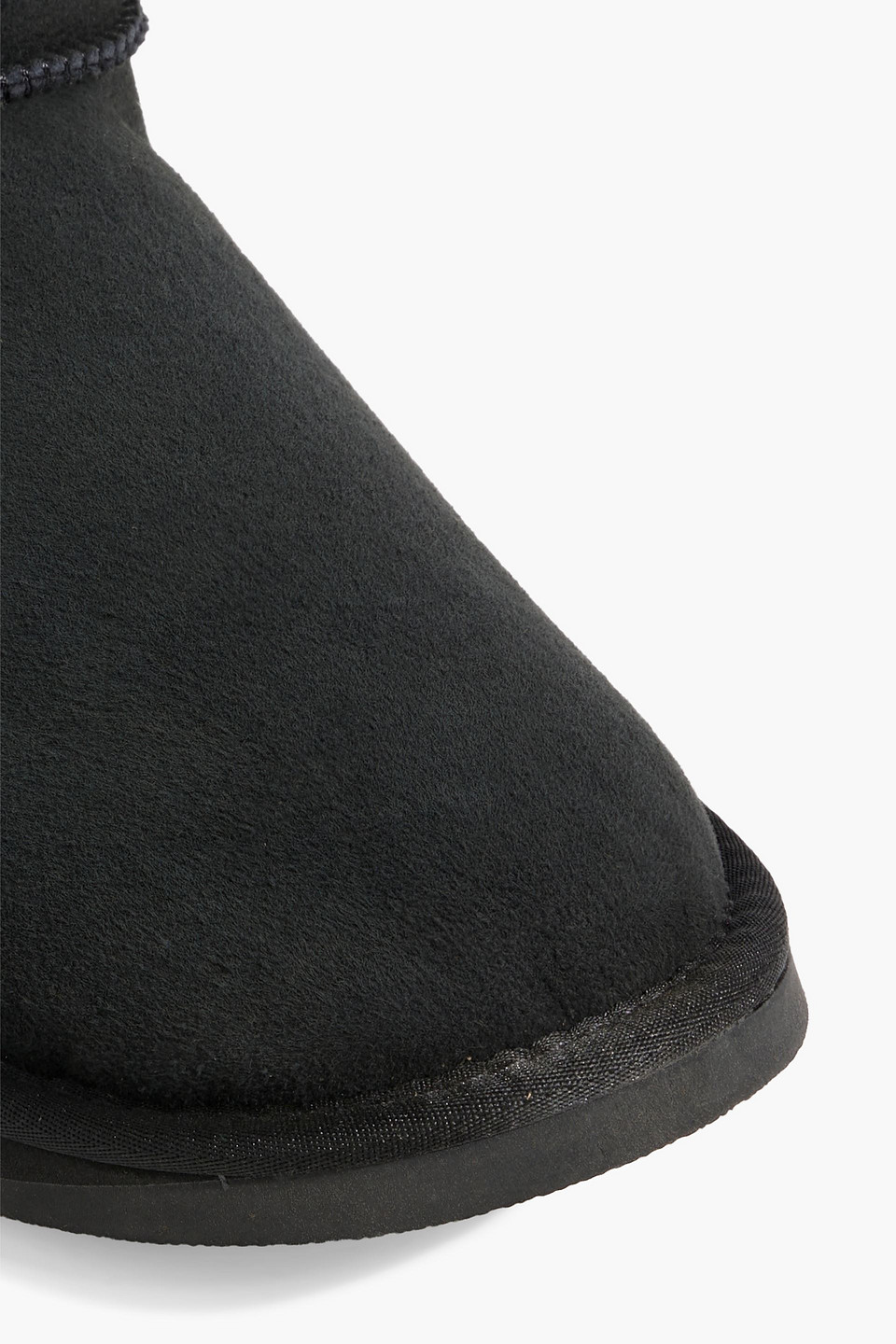 Shop Australia Luxe Collective Cosy Ultra Short Shearling-lined Suede Ankle Boots In Black