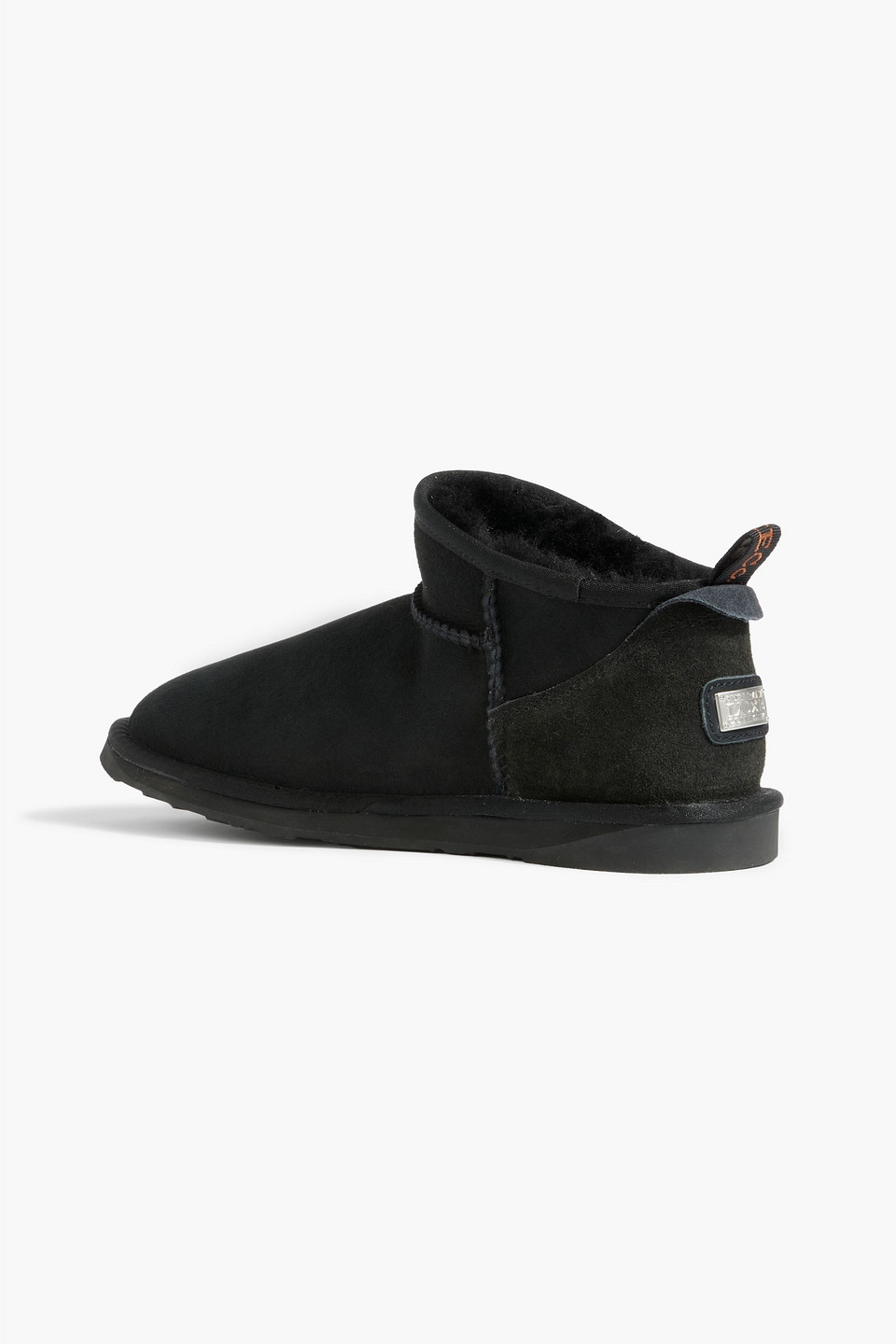 Shop Australia Luxe Collective Cosy Ultra Short Shearling-lined Suede Ankle Boots In Black