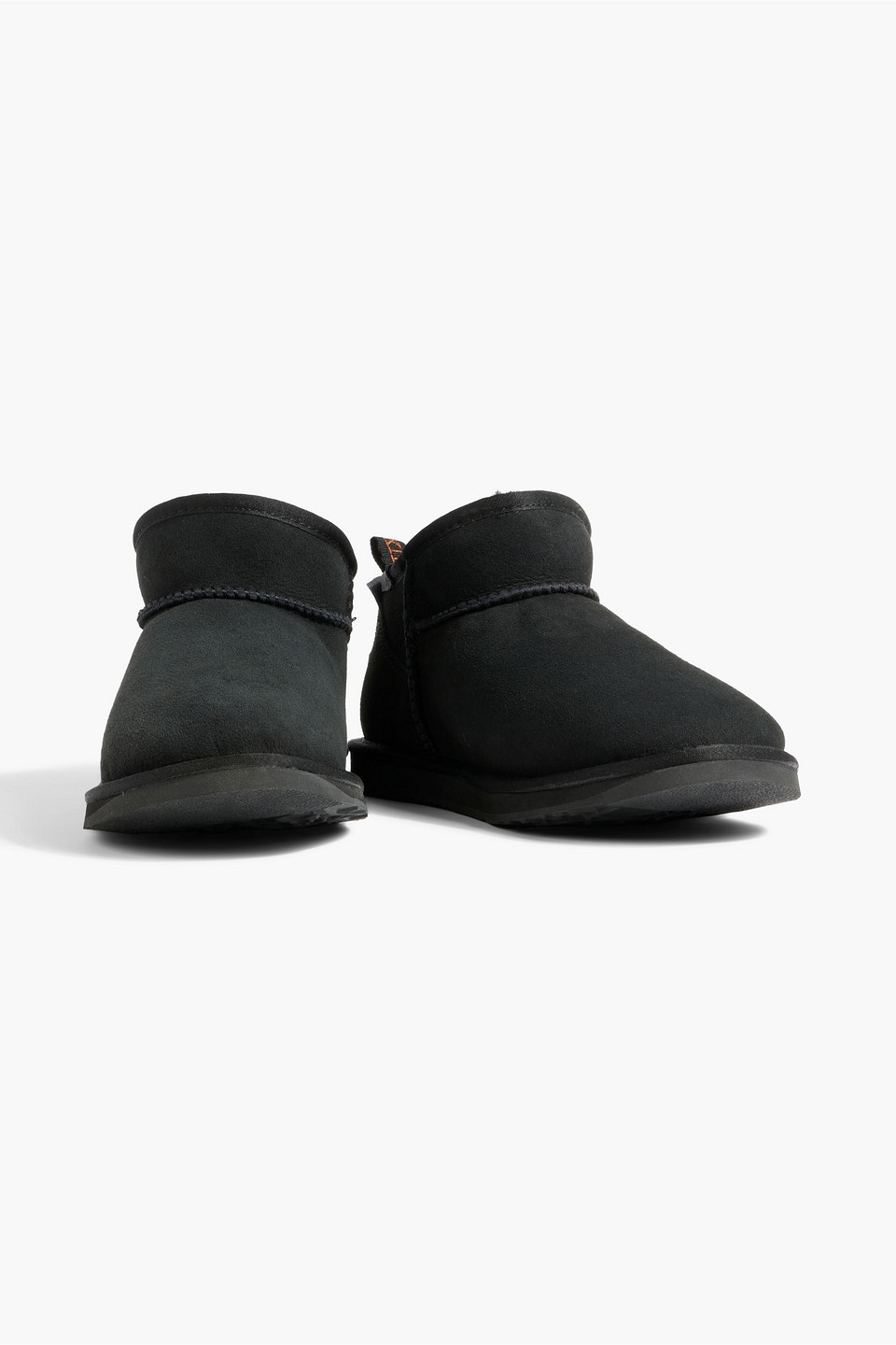 Shop Australia Luxe Collective Cosy Ultra Short Shearling-lined Suede Ankle Boots In Black