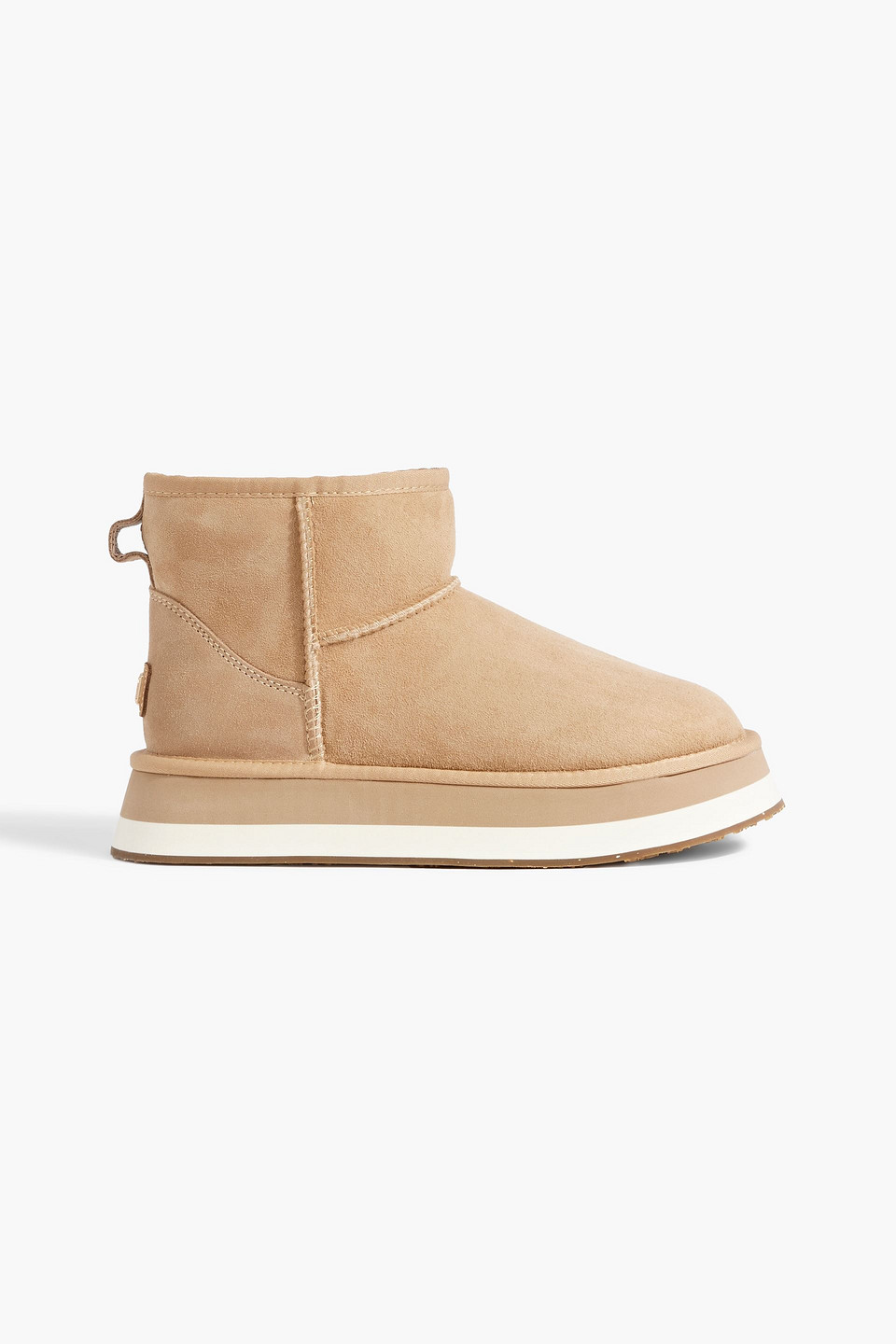 Australia Luxe Collective Heritage X Short Shearling-lined Suede Platform Ankle Boots In Beige