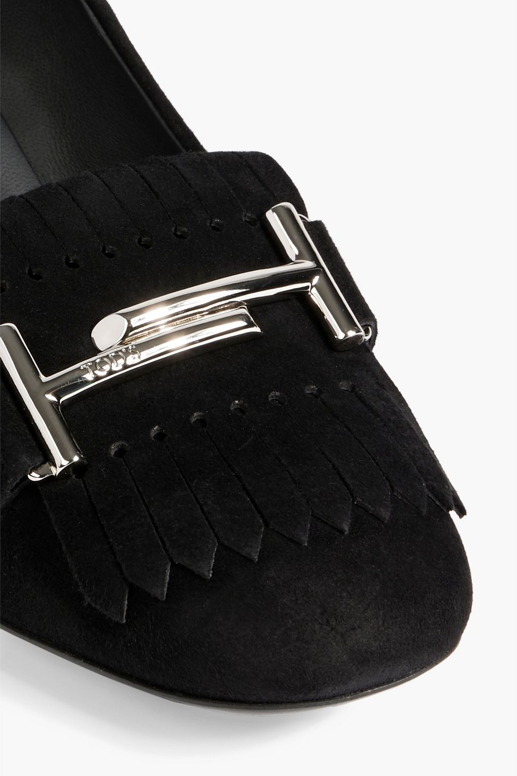 TOD'S Double T fringed suede pumps