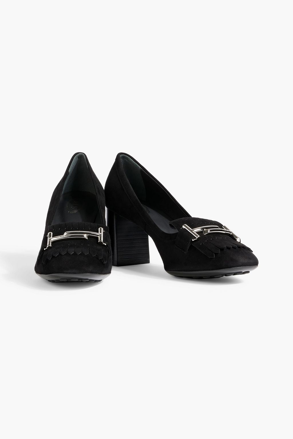 TOD'S Double T fringed suede pumps