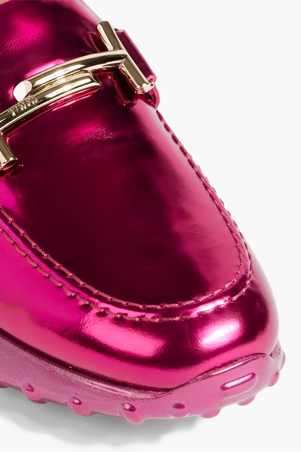 TOD'S Double T mirrored-leather platform loafers