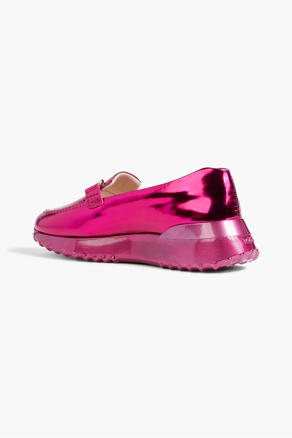 TOD'S Double T mirrored-leather platform loafers