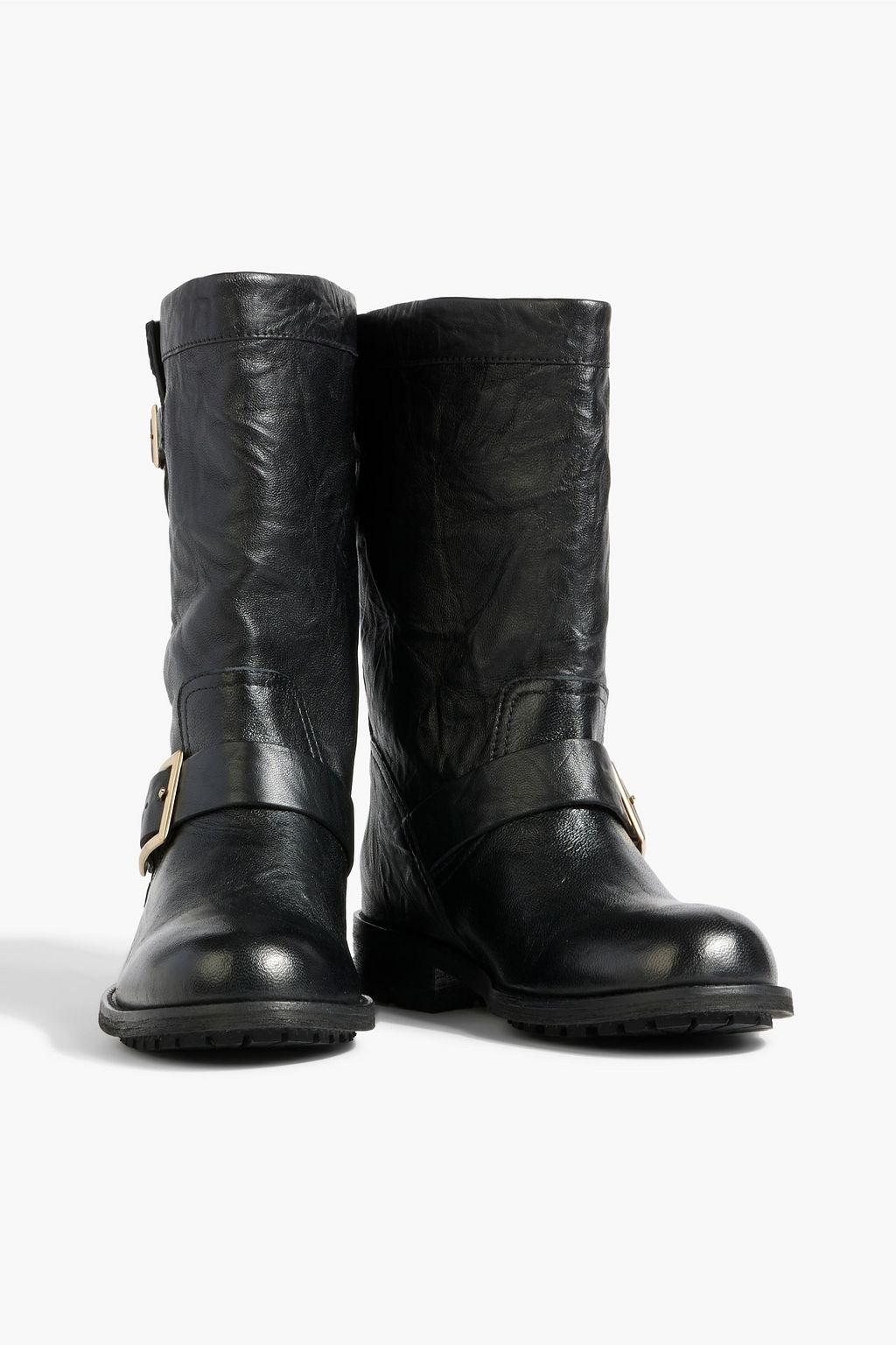 JIMMY CHOO Biker buckled leather boots