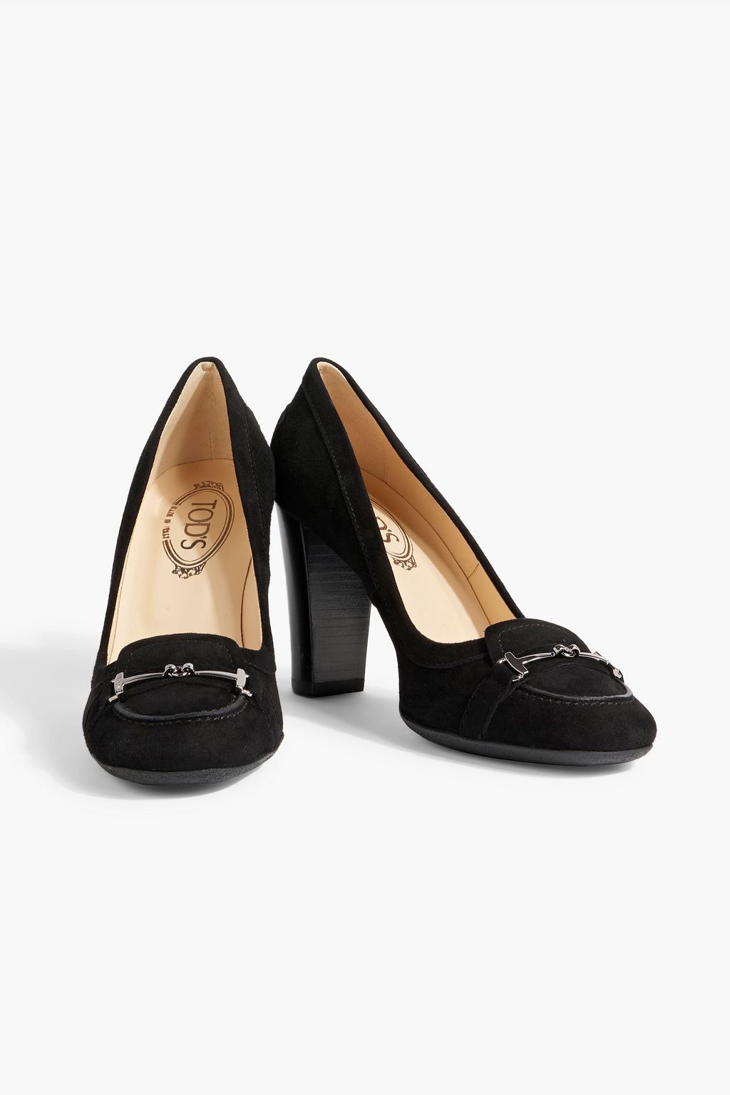 TOD'S Jodie embellished suede pumps