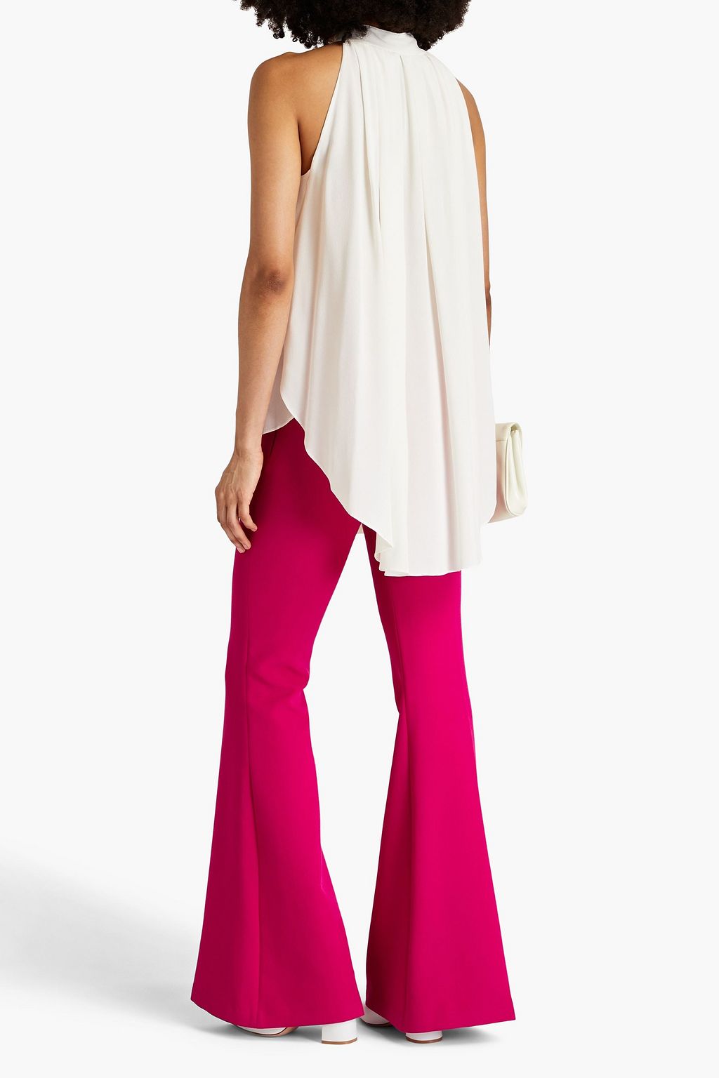 OSCAR DE LA RENTA Pleated crepe top