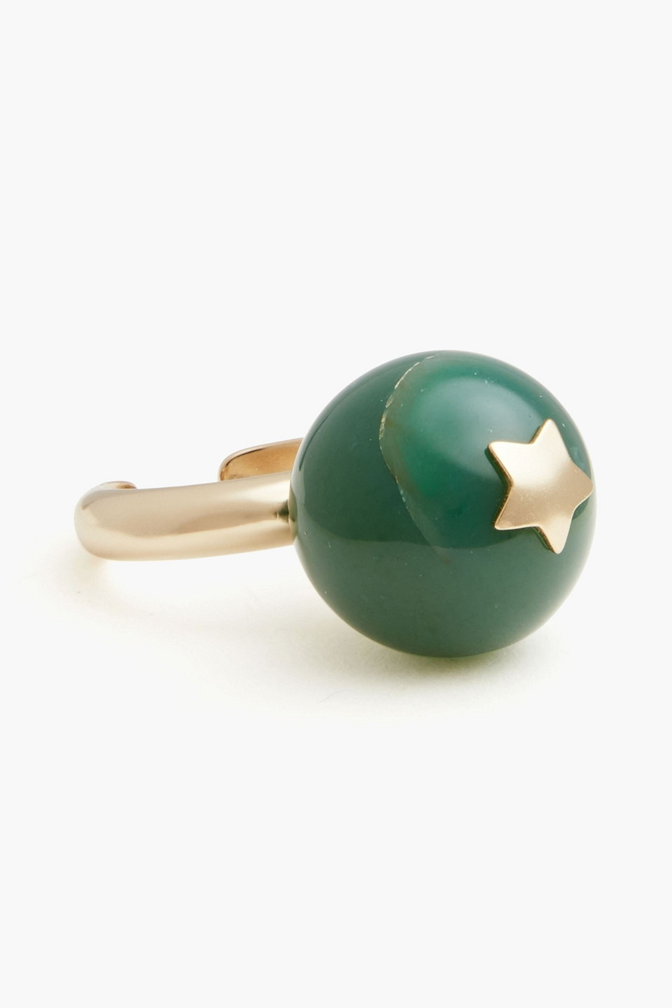 Zimmermann Goldfarbener Ring Mit Quarz In Dark Green