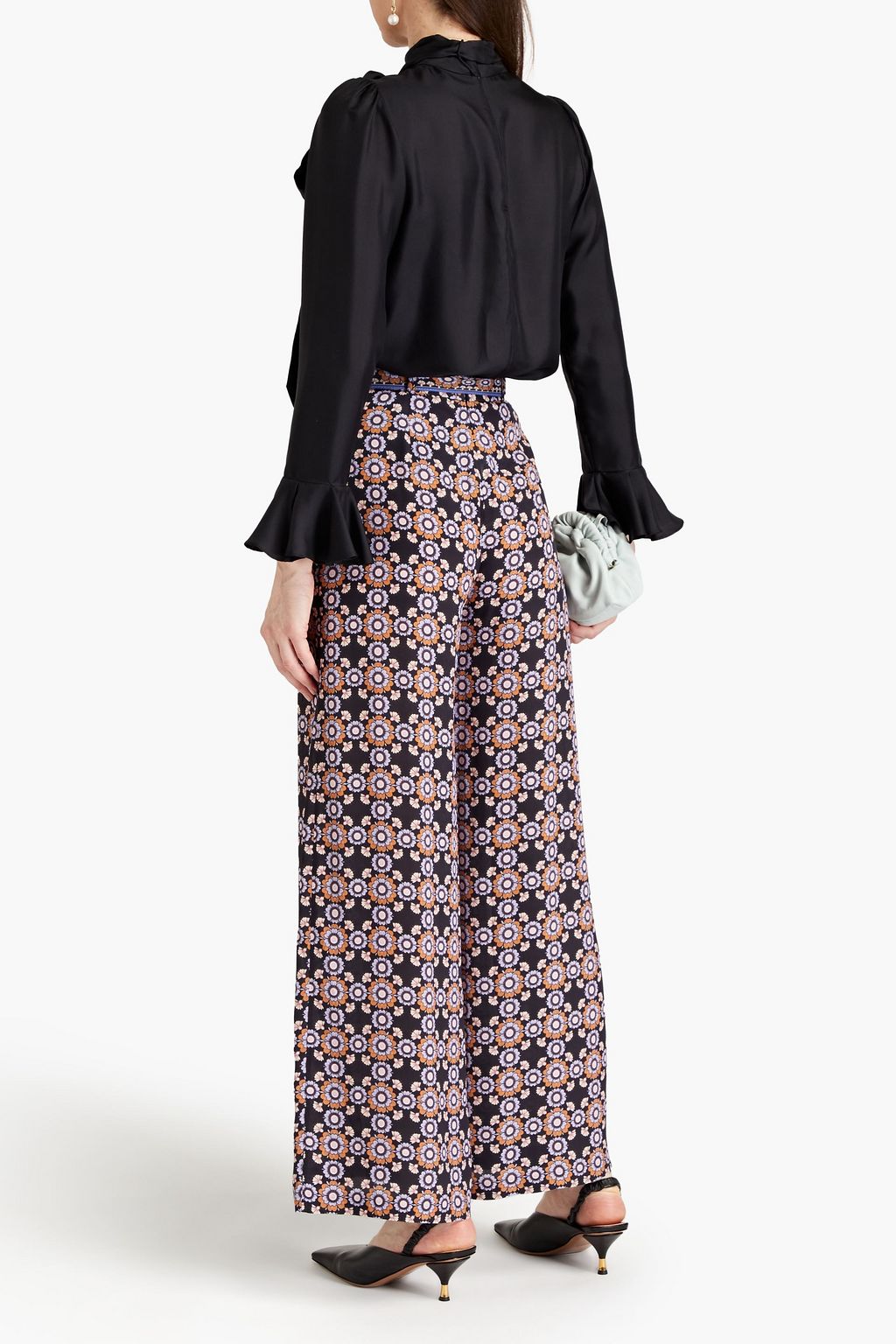 ZIMMERMANN Pussy-bow gathered silk-twill blouse