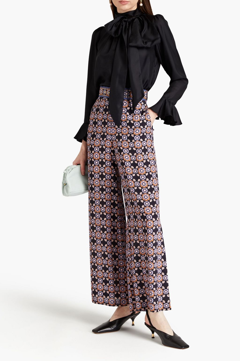 ZIMMERMANN Pussy-bow gathered silk-twill blouse