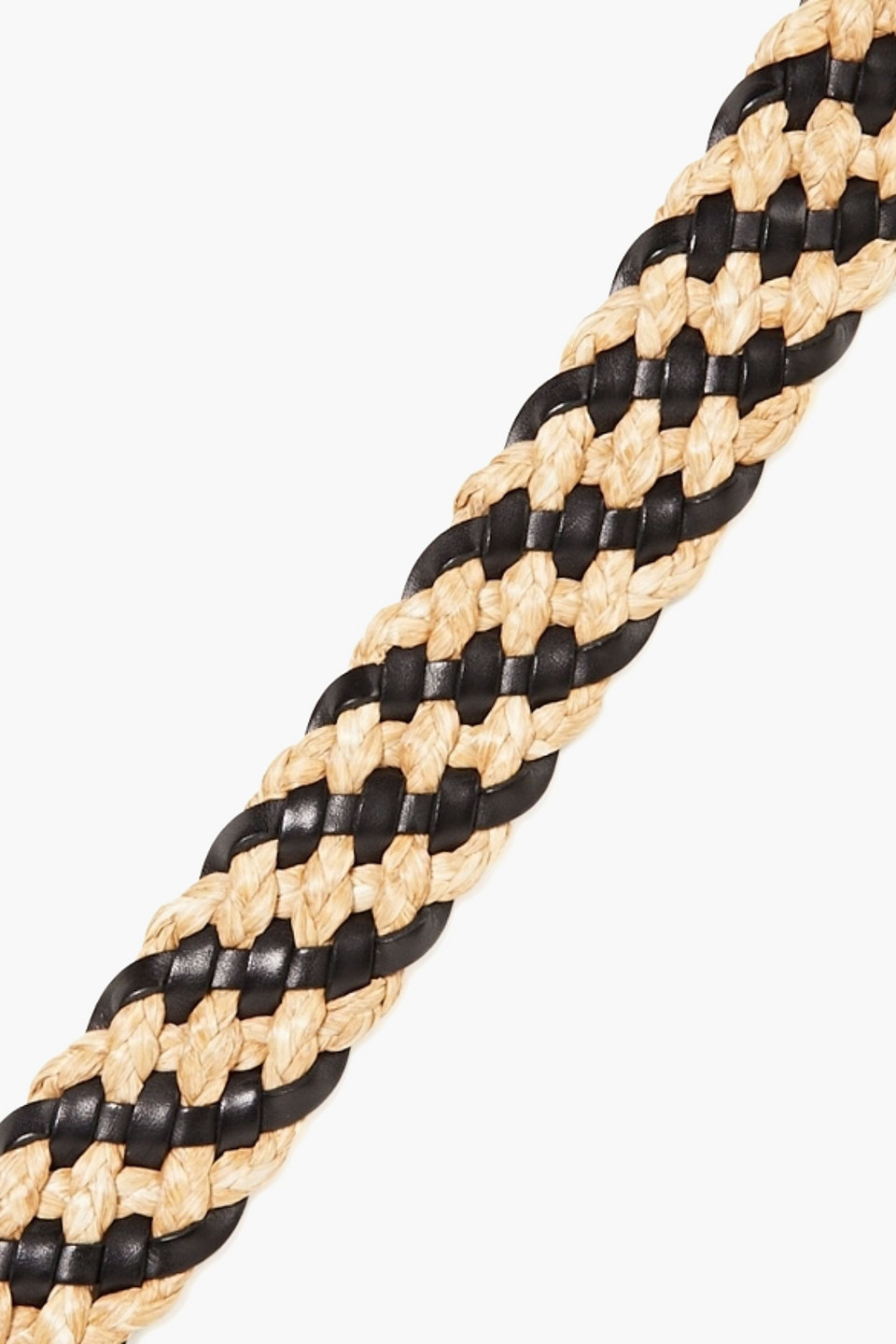 Zimmermann Woven Leather And Raffia Belt In Black