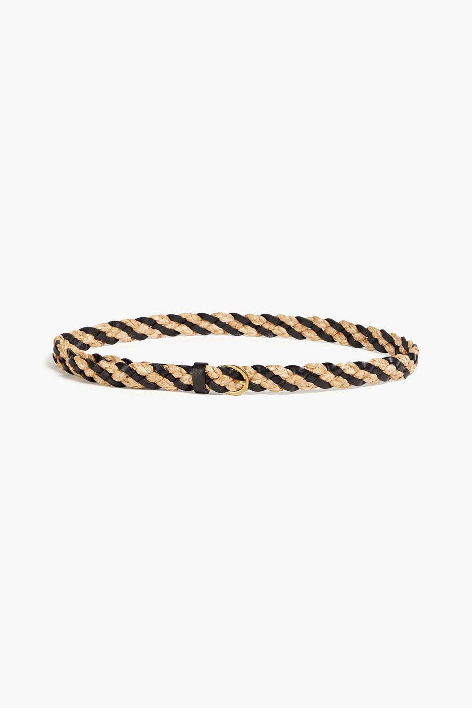 Zimmermann Leather And Raffia Belt In Black